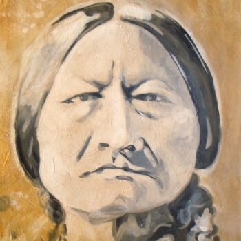 Картина под названием "Sitting Bull" - Lelia, Подлинное произведение искусства