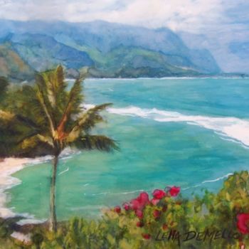 Картина под названием "kauai" - Lelia, Подлинное произведение искусства, Акварель