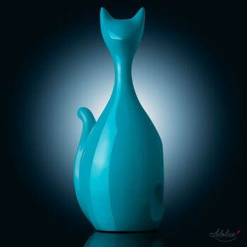 Sculpture titled "LELOCAT 25" by Leloluce, Original Artwork, Resin