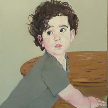 Malerei mit dem Titel "Portrait of little…" von Lubalem, Original-Kunstwerk, Öl