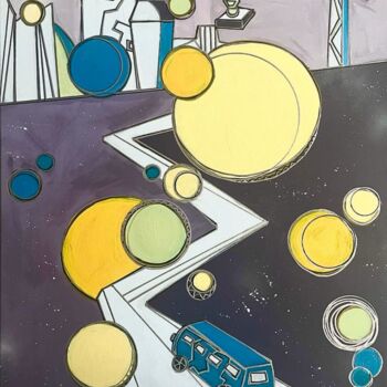 Pintura titulada "Road to the future" por Lena Langer, Obra de arte original, Acrílico