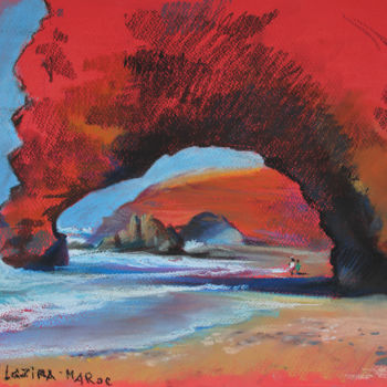 绘画 标题为“Red Arches. Lgzira…” 由Lena Tolunay, 原创艺术品, 粉彩