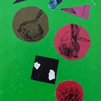 Collages intitulée "3hn, / Chessboard -…" par Leni Smoragdova, Œuvre d'art originale, Collages