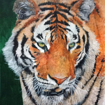 Painting titled "Head of Bengal Tige…" by Leo Budhi, Original Artwork, Acrylic