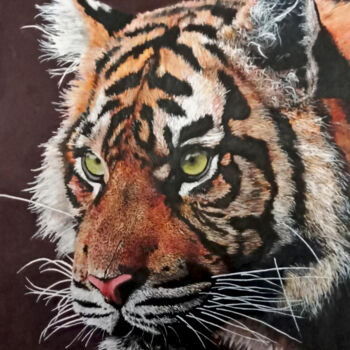 Pintura intitulada "Sumatran Tiger" por Leo Budhi, Obras de arte originais, Acrílico