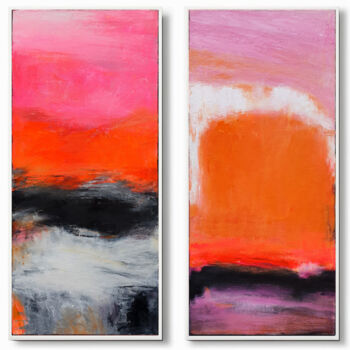 제목이 "Orange Grey Abstrac…"인 미술작품 Leon Grossmann로, 원작, 아크릴