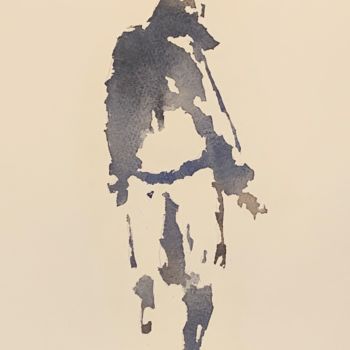 绘画 标题为“Uomo in trench” 由Leonardo Arieti, 原创艺术品, 水彩