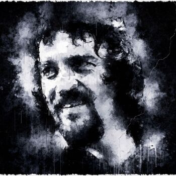 Digital Arts titled "Waylon Jennings 001" by Leonardo Lillian, Original Artwork, Digital Painting