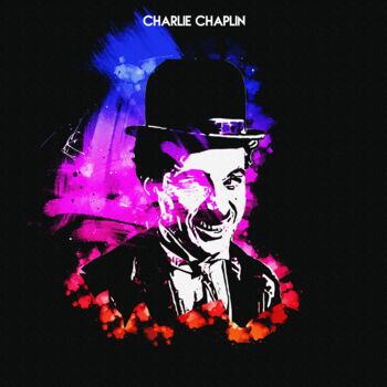 Digitale Kunst getiteld "Charlie Chaplin 001" door Leonardo Lillian, Origineel Kunstwerk, Digitaal Schilderwerk