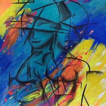 Painting titled "Duplicidade Feminina" by Leonardo Nogueira, Original Artwork, Acrylic