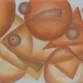 Dibujo titulada "Formas 11 Peixe" por Leonardo Nogueira, Obra de arte original, Pastel