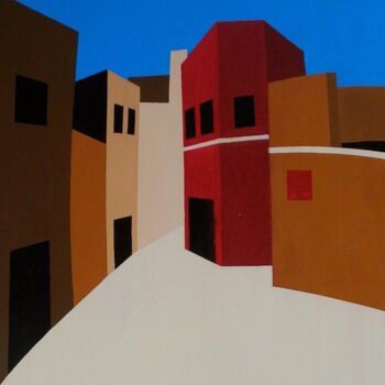 "La casa rossa" başlıklı Tablo Carmelo Leone tarafından, Orijinal sanat, Akrilik Ahşap Sedye çerçevesi üzerine monte edilmiş