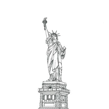 图画 标题为“Statue of Liberty” 由Lera Ryazanceva, 原创艺术品, 墨