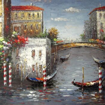 Картина под названием "Venice 112" - Lermay Chang, Подлинное произведение искусства, Масло Установлен на Деревянная рама для…