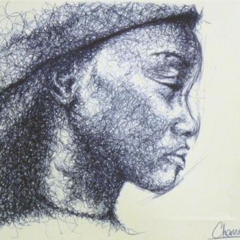 Drawing titled "D'ailleurs" by Channel Gianni, Original Artwork, Ballpoint pen