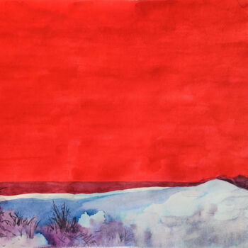 Pittura intitolato ""Snow in the Embrac…" da Leyla Zhunus, Opera d'arte originale, Acquarello