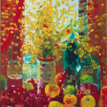 Peinture intitulée "Autumn still life" par Lia Chechelashvili, Œuvre d'art originale, Huile Monté sur Châssis en bois