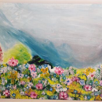 Malarstwo zatytułowany „Flores de montaña” autorstwa Lia, Oryginalna praca, Akryl