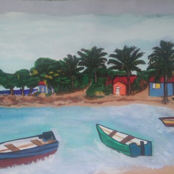 Malarstwo zatytułowany „Poblado del mar” autorstwa Lia, Oryginalna praca, Akryl