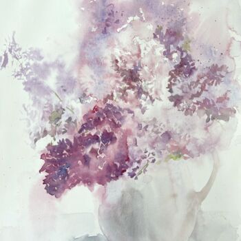 绘画 标题为“Bouquet of lilac” 由Lida Khomyakova (Artelida), 原创艺术品, 水彩