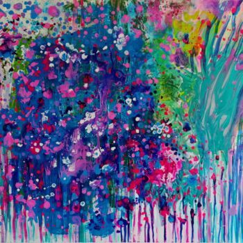 Pintura intitulada "Spring Rain Acrylic…" por Lika Kakhidze, Obras de arte originais, Acrílico