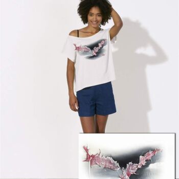 Textile Art με τίτλο "T-shirt "Tama'Shiro…" από Lilou Sauvegrain (Kemoji), Αυθεντικά έργα τέχνης
