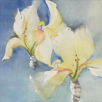 「Les beaux Iris」というタイトルの絵画 Lily Powerによって, オリジナルのアートワーク, 水彩画