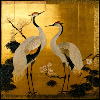 Картина под названием "Elegant Crane in th…" - Lily Watson, Подлинное произведение искусства, Акрил