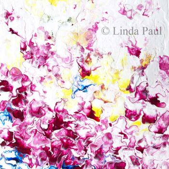 Painting titled "Pink Petals abstrac…" by Linda Paul, Original Artwork, Acrylic