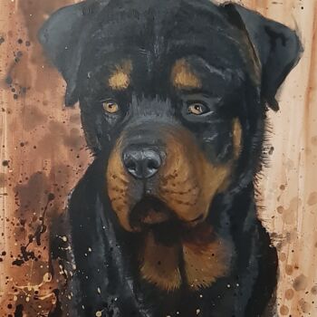 Painting titled "Tyson" by Lindsay Sommier, Original Artwork, Acrylic Mounted on Wood Stretcher frame