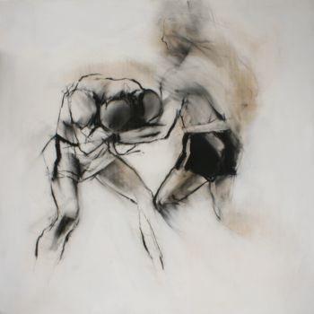 Pintura titulada "The Boxers" por Linet Andrea, Obra de arte original, Carbón