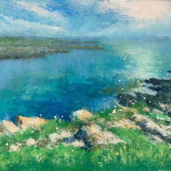 Pittura intitolato "Scotland Landscape…" da Ling Strube, Opera d'arte originale, Olio
