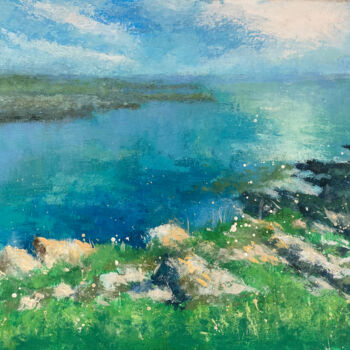 Painting titled "Scotland Landscape…" by Ling Strube, Original Artwork, Oil