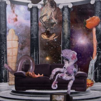 Collages titled "Télévision Psychique" by Lioncaresse, Original Artwork