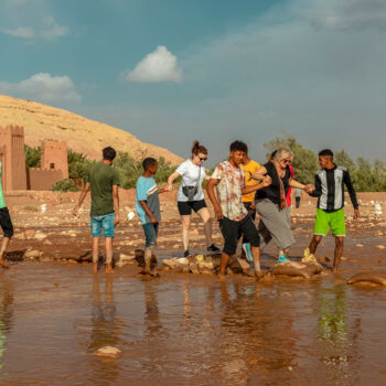 Fotografia zatytułowany „Passage à gué, Maroc” autorstwa Lionel Le Jeune, Oryginalna praca, Fotografia cyfrowa