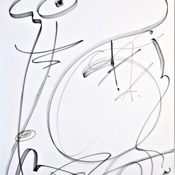 Tekening getiteld "L'Escargot" door Lise Dedieu, Origineel Kunstwerk, Marker