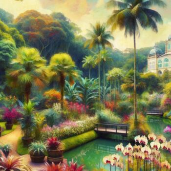 Arts numériques intitulée "Singapour au Crépus…" par Lise Dove, Œuvre d'art originale, Peinture numérique