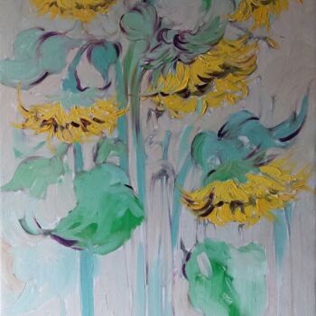 Malarstwo zatytułowany „Sunflowers.” autorstwa Liubomyr Khudiak, Oryginalna praca, Olej