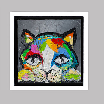 Peinture intitulée "Funny kittens" par Liubov Kuptsova, Œuvre d'art originale, Huile Monté sur Châssis en bois