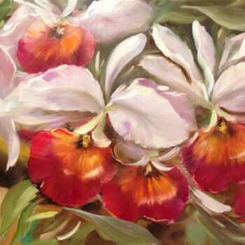 Pintura titulada "Orchids" por Liudmila Kurilovich, Obra de arte original, Oleo