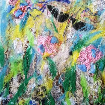 Art textile intitulée "Summer garden" par Liudmyla Durante Art & Jewelry, Œuvre d'art originale, Tissu
