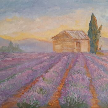 Schilderij getiteld "Provence evening" door Liudmyla Lelechenko, Origineel Kunstwerk, Olie