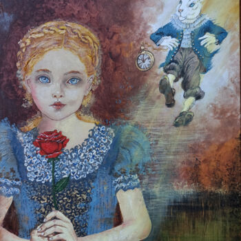 Ζωγραφική με τίτλο "Il sogno  di Alice" από Livia Canzi, Αυθεντικά έργα τέχνης, Λάδι