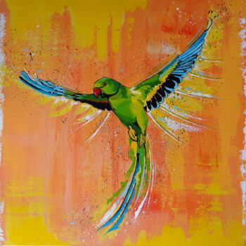 Картина под названием "Parrot" - Livien Rózen, Подлинное произведение искусства, Акрил