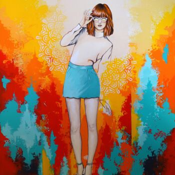 Painting titled "Colorful fashion - 2" by Livien Rózen, Original Artwork, Acrylic