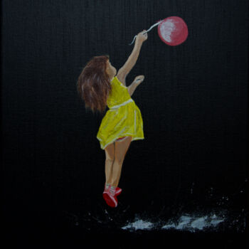 绘画 标题为“Girl with a ballon” 由Liza Khaldzhidis, 原创艺术品, 丙烯