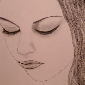 Drawing titled "Secrets, Portrait (…" by Liza Peninon, Original Artwork, Charcoal