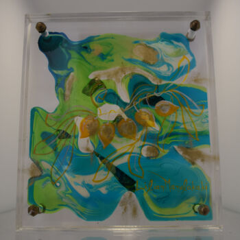 Schilderij getiteld "Ελιά διαφάνεια" door Lilian Manolakaki/ Lm Artist, Origineel Kunstwerk, Gebrandschilderd glas