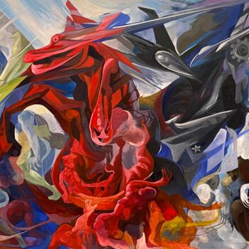 绘画 标题为“Four Horsemen of th…” 由Loi Duc (DucloiArt), 原创艺术品, 油