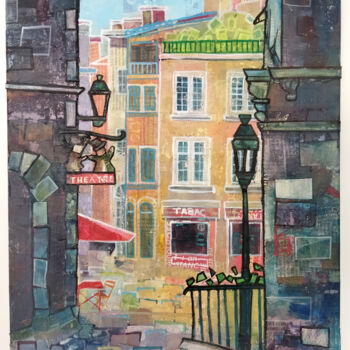 Painting titled "place de la trinité" by Loïc Bruyère, Original Artwork, Acrylic